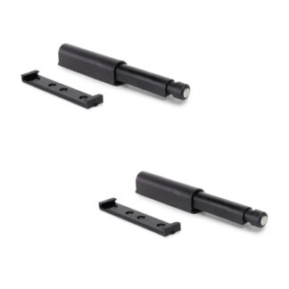 2 pièces loquet à pression élégant, surface : noir, 62 mm (2-7/16"), version : magnétique, 2033917. Fermeture stable par pression pour portes de meubles, portes d’armoires, volets et bien plus encore, par EMUCA