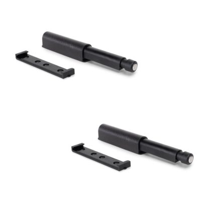 2 pièces loquet à pression élégant, surface : noir, 62 mm (2-7/16"), version : magnétique, 2033917. Fermeture stable par pression pour portes de meubles, portes d’armoires, volets et bien plus encore, par EMUCA