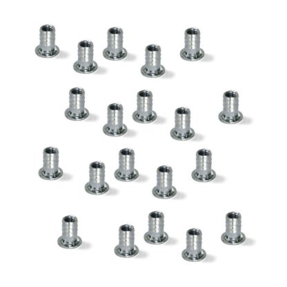 20 pièces écrou à emboîtement de haute qualité avec filetage intérieur M6, en acier, surface : galvanisé, 13,6 mm (17/32"), 8066705. Manchon d’entraînement pratique avec collier pour les assemblages de meubles et bien plus encore, d’EMUCA