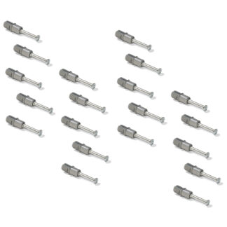 20 boulons d’expansion, en acier et en plastique, surface : galvanisé, 21,6 mm (27/32"), 5912805. Ancrage de connexion extensible pour connecteurs excentriques, étagères, pièces d’armoire et bien plus encore, par EMUCA