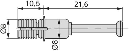 20 boulons d’expansion, en acier et en plastique, surface : galvanisé, 21,6 mm (27/32"), 5912805. Ancrage de connexion extensible pour connecteurs excentriques, étagères, pièces d’armoire et bien plus encore, par EMUCA – Image 2