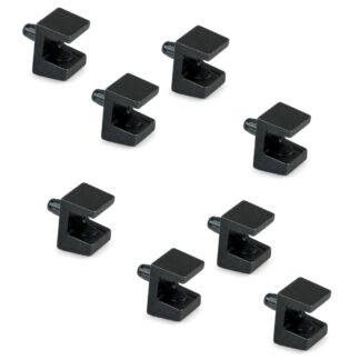 8 pièces supports d « étagère en verre de haute qualité, surface : noir, 5 mm (13/64"), 4007953. supports d » étagère en verre pour étagères en verre, étagères d’armoires en verre, armoires de salle de bain et bien plus encore, par EMUCA