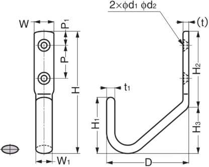 Grand crochet universel de haute qualité avec une distance supplémentaire par rapport au mur, en acier inoxydable, surface : poli brillant, 80 mm (3,2 »), JF80M. Porte-serviettes V2A pour la construction navale, l’extérieur et bien plus encore, par S – Image 3