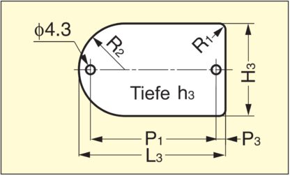 Petite coque de poignée de doigt de haute qualité, en alliage de zinc solide, surface: bronze blanc, 55 mm (2.2 ») HH-DN-29WB. Poignée encastrée HH-DN-29WB pour façades en tôle, façades en bois, tiroirs, armoires, mobilier de bureau, par Sugatsune /  – Image 4