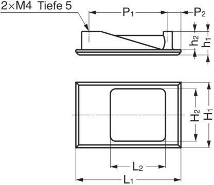 Petite coque de poignée de doigt de haute qualité, en alliage de zinc solide, surface: bronze blanc, 55 mm (2.2 ») HH-DN-29WB. Poignée encastrée HH-DN-29WB pour façades en tôle, façades en bois, tiroirs, armoires, mobilier de bureau, par Sugatsune /  – Image 3