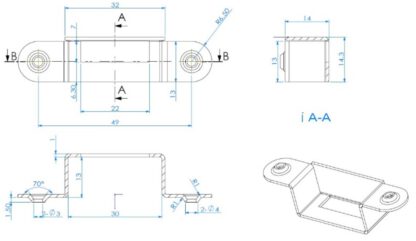 Boîte de verrouillage pratique en 4 pièces, en acier, surface : nickelée, 63 mm (2-31/64"), 14.01.500-1. – Image 3