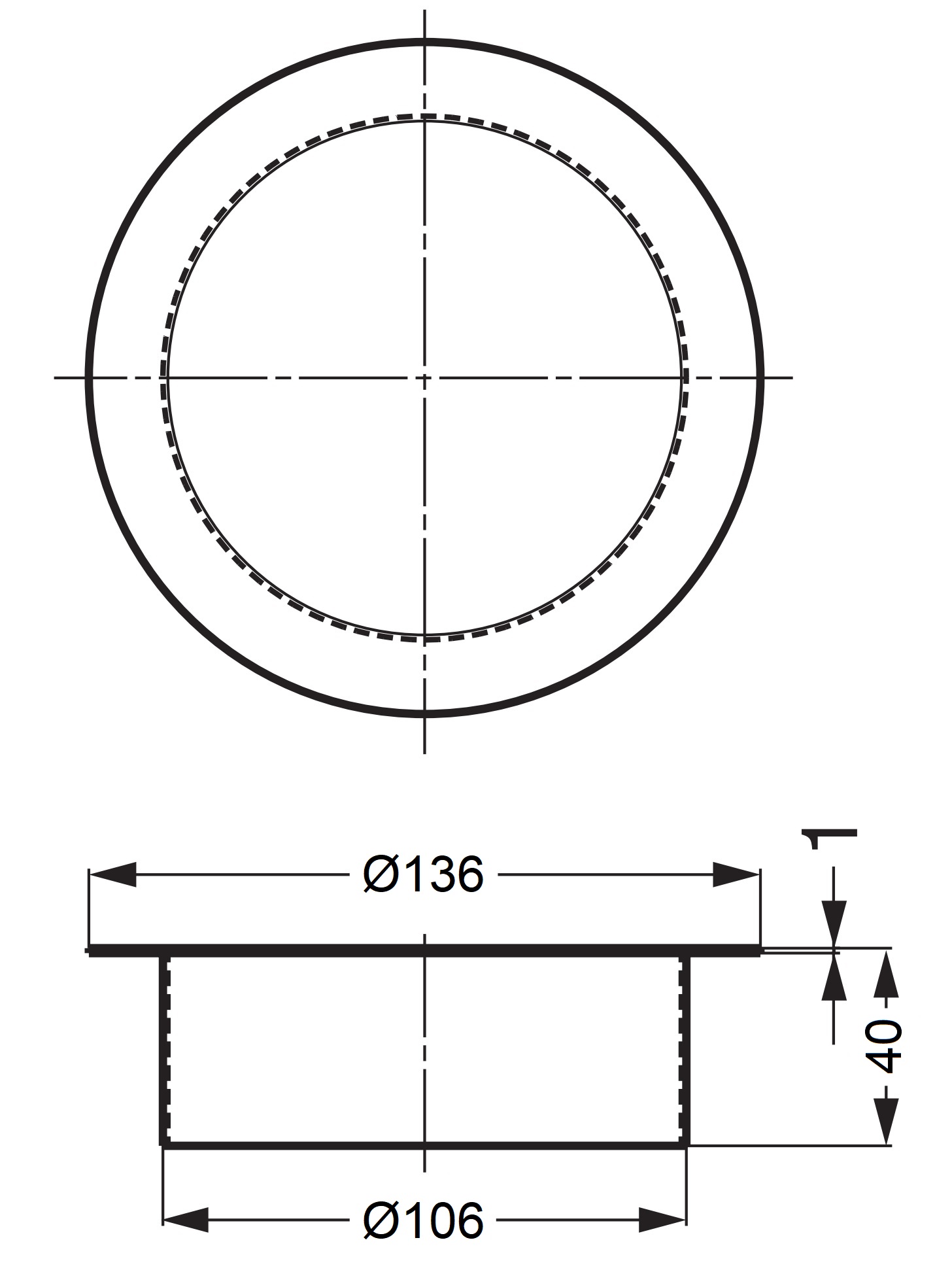Couvercle de haute qualité pour poubelle, en forme d'anneau, Ø136