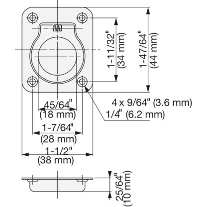 Poignée pliante en acier inoxydable de 38 mm (1,5 po) SUS304 980641. Poignée pliante en acier inoxydable en forme d’anneau en acier inoxydable V2A, poli brillant, pour rabat d’inspection, porte d’inspection, environnement humide, navire, caravane par Suga – Image 2