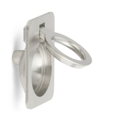 Poignée pliante en forme d’anneau en laiton, finition: bronze blanc, satiné mat, 30,5 mm (1.3 ») 587-40WB. Poignée annulaire 587-40WB pour camping-car, bateau, trappe d’inspection, porte d’inspection, par Sugatsune / LAMP® (Japon) – Image 5