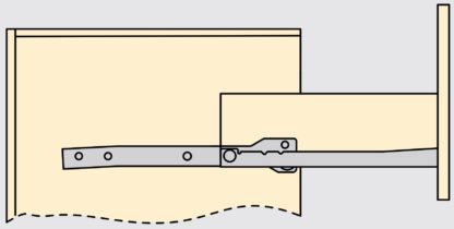 Guides de poussée à rouleaux, extension partielle, peints en blanc, RAL 9001, 450 mm (17.8 »). Rails de guidage en acier avec extension partielle, pour tiroir en bois, tiroir à plateau, tiroir en bois, meubles de cuisine, mobilier de bureau, mobilier – Image 6