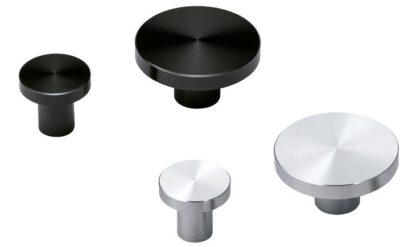 Poignée de bouton de meuble ronde en alliage d’aluminium, finition: aspect acier inoxydable, 20 mm (0,8 ») EXSEL20. Pommeau de poignée en alliage d’aluminium KK-B20SBR pour tiroir, porte de meuble, armoire de cuisine, armoire de bureau et bien plus e – Image 3