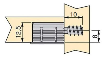 20 pièces de boulon de liaison robuste pour alésage ⌀3,5 mm, en acier, 10 mm (25/64"), 8057205. Goupille excentrique robuste pour l’assemblage de meubles et bien plus encore, par EMUCA – Image 3