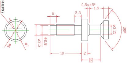 20 pièces de boulon de liaison robuste pour alésage ⌀3,5 mm, en acier, 10 mm (25/64"), 8057205. Goupille excentrique robuste pour l’assemblage de meubles et bien plus encore, par EMUCA – Image 2
