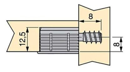 20 pièces de boulon de liaison robuste pour alésage ⌀6 mm, en acier, 8 mm (5/16"), 8905205. Goupille excentrique robuste pour l’assemblage de meubles et bien plus encore, par EMUCA – Image 2